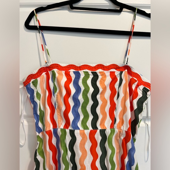 La Ligne | Fran Squiggle-print Cotton Midi-dress - Picture 3 of 5